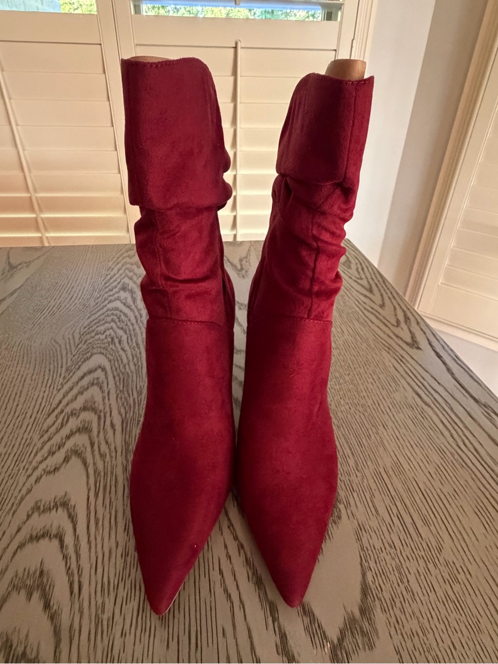 Granada Red Pointed Toe Suede Heeled Boots Jessica Simpson NWT